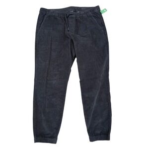 Gap Corduroy Joggers Women XL‎ Dark Grey Elastic Waist Drawstring Pants NWT